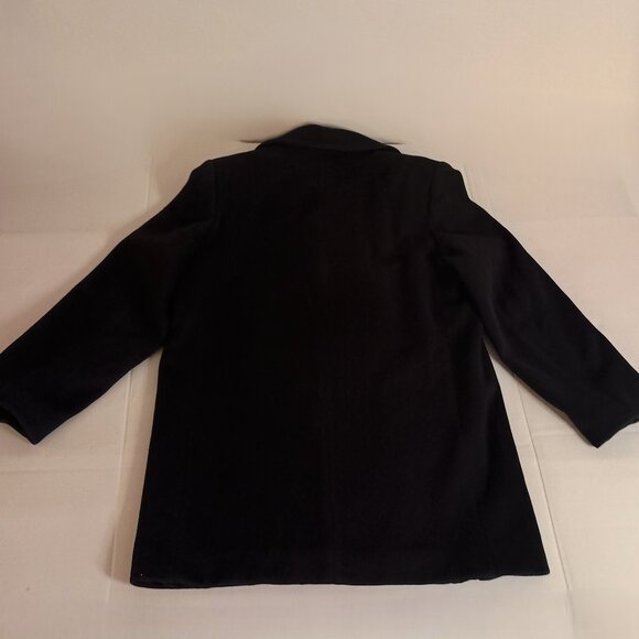 Talbots 100% Wool Black Double-Breasted Peacoat Women’s Size 10 Classic Coat - Picture 15 of 16